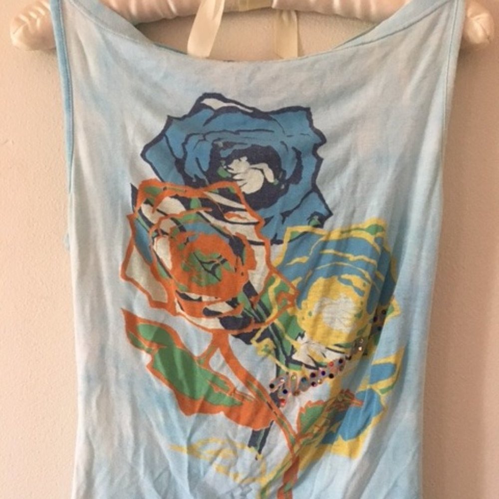 Colorful Flower Design Tank Top